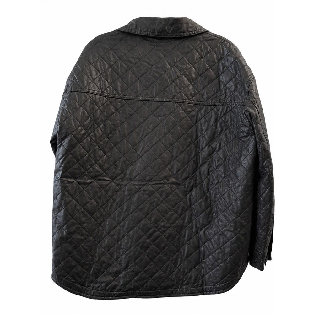 Zara Oversized Quilted Faux Leather Jacket Size Large Lagenlook - Picture 4 of 7